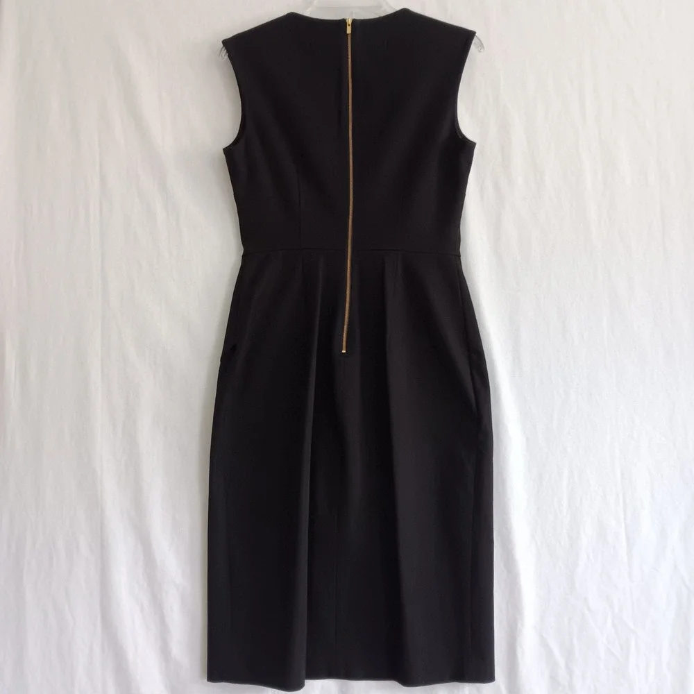 Banana Republic Envelope Dress Womens 8 Black Excellent Sleeveless Sheath 506673